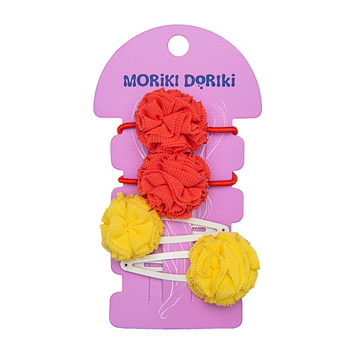 MORIKI DORIKI Набор детских аксессуаров для волос Yellow&Coral moriki doriki синий набор school collection blue set elastics