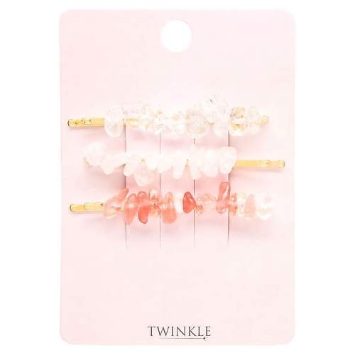 TWINKLE Заколки-невидимки для волос HATURAL QUARTZ PINK тени для век жидкие glitter rock luxvisage 3мл тон 303 pink quartz