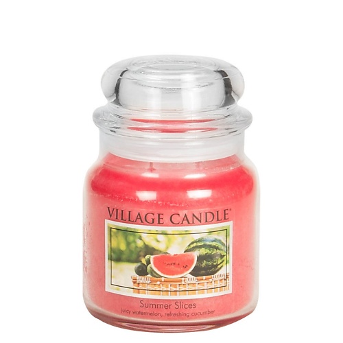 Свеча ароматическая VILLAGE CANDLE Ароматическая свеча Summer Slices. средняя ароматическая свеча village candle сливочный крем и ваниль большая