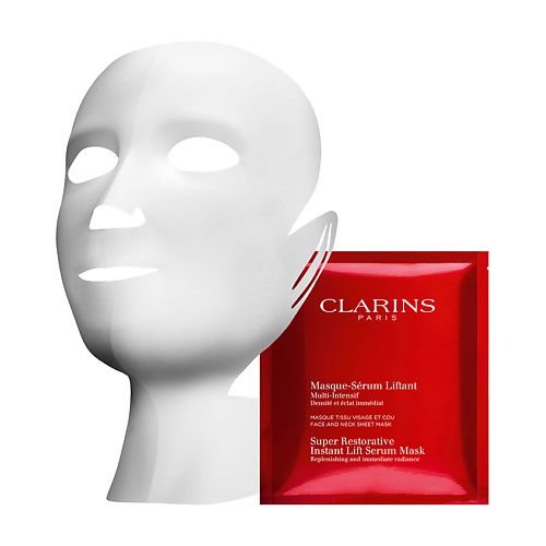 CLARINS Восстанавливающая тканевая маска для лица и шеи с эффектом лифтинга Multi-Intensive l oréal paris охлаждающая тканевая маска сыворотка для области вокруг глаз ревиталифт филлер с чистой гиалуроновой кислотой и кофеином