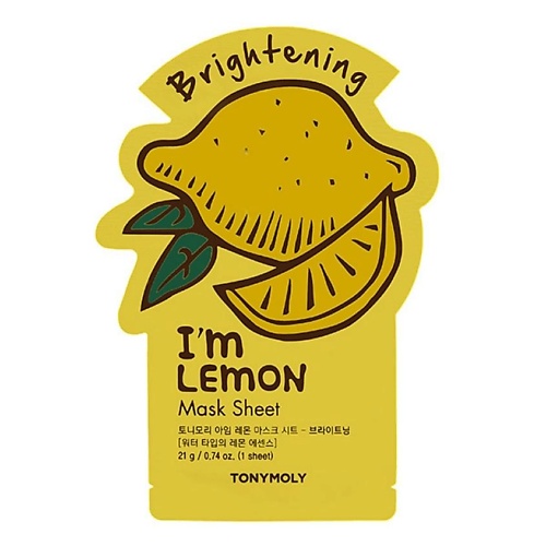 TONYMOLY Маска тканевая для лица с экстрактом Лимона тканевая маска jigott натуральная с экстрактом граната 27 мл