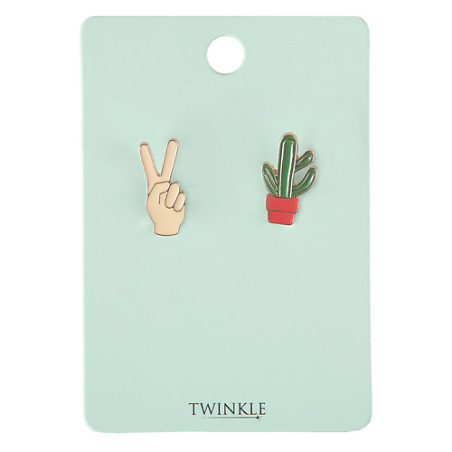 TWINKLE Брошь Hand+Cactus