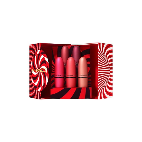 MAC Набор для губ Mistletoe Matte Powder Kiss Lipstick x 5 набор из помады 3 и карандаша для губ 12