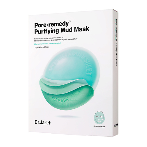 Набор масок для лица DR. JART+ Обновляющая маска для лица с зеленой глиной Dermask Pore∙Remedy Purifuing Mud Mask средства для умывания dr jart биоводородная микро вода для очищения и тонизирования кожи dermaclear