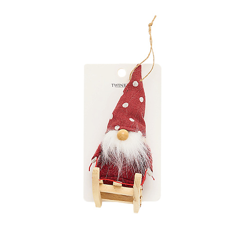 TWINKLE Декоративная елочная игрушка Санта на санках Red фигурка декоративная санта 24х19х45 5 см sygzwwa 37230080