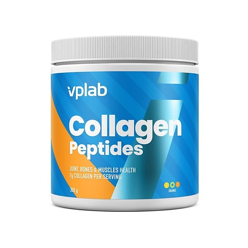 VPLAB Коллаген пептиды Collagen Peptides для красоты, гидролизованный коллаген, магний и витамин C, порошок, апельсин vplab формула для поддержания здоровья костей и сердца bones2cardio