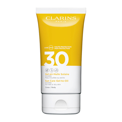 фото Clarins солнцезащитный гель для тела spf 30 gel-en-huile solaire corps