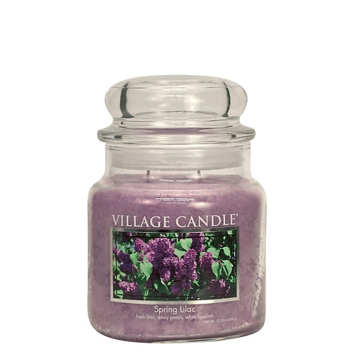 Свеча ароматическая VILLAGE CANDLE Ароматическая свеча Spring Lilac, средняя ароматическая свеча village candle сливочный крем и ваниль большая