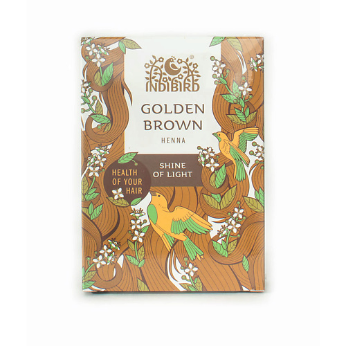 INDIBIRD Набор Хна золотисто-коричневая + Шапочка + Перчатки Golden Brown Henna белая шапочка шарлотка
