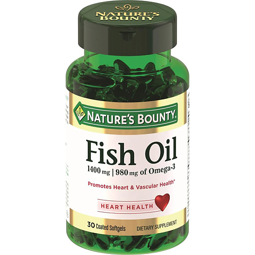 NATURE'S BOUNTY Рыбий жир Омега-3 1400 мг nature s bounty l аргинин 500 мг