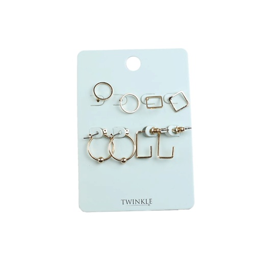 TWINKLE Серьги Modern Gold 4 пары