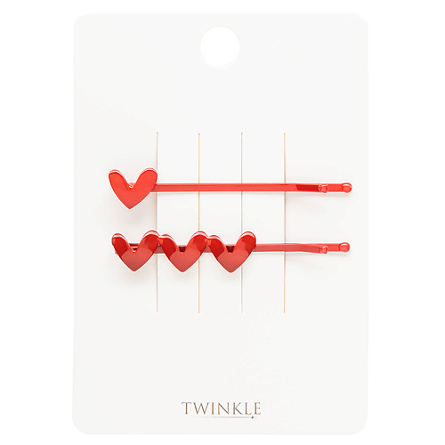 TWINKLE Заколки-невидимки для волос RED HEARTS happy hearts 2 picture flashcards