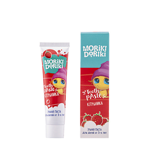 MORIKI DORIKI Детская зубная паста «SHUSHI клубника» delicare детская зубная паста бабл гам 75