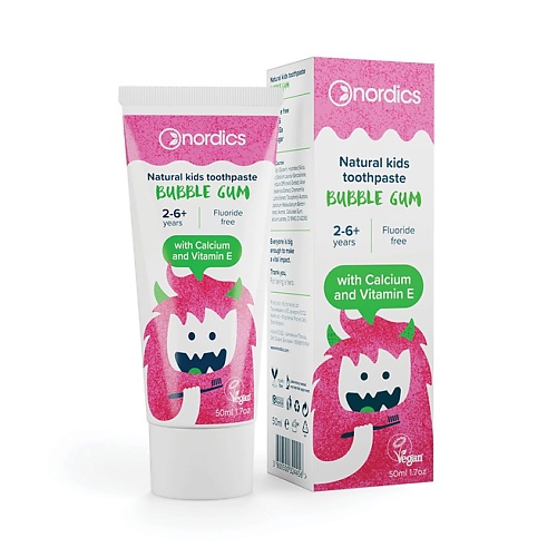 NORDICS Зубная паста детская Bubble Gum лесной бальзам лесной бальзам зубная паста с органическими маслами углём и кальцием 223