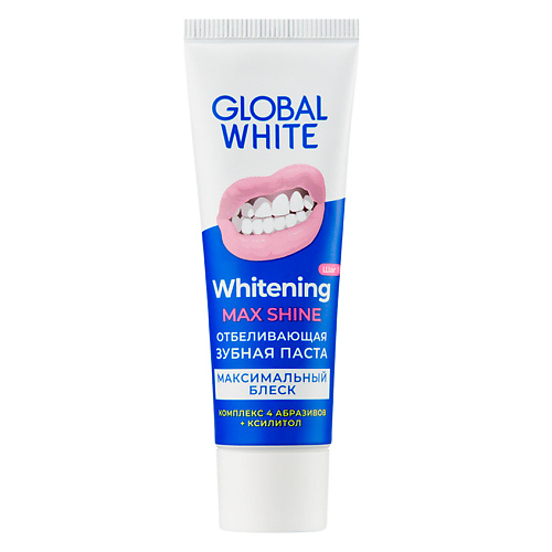 GLOBAL WHITE Зубная паста отбеливающая Max Shine global white отбеливающая пенка для полости рта whitening daily care fresh mint