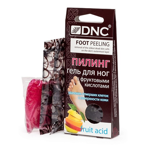 DNC Гель-пилинг для ног с фруктовыми кислотами Foot Peeling увлажняющие сливки с фруктовыми экстрактами и кислотами после депиляции