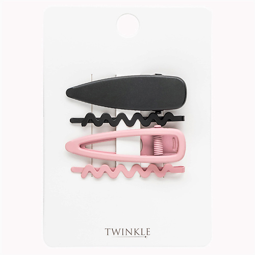 TWINKLE Заколки для волос BLACK AND PINK перманентный крем краситель для волос expert color 8022033104304 pink розовый корректор 100 мл