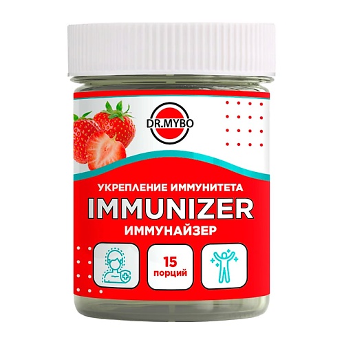 DR. MYBO Иммунайзер напиток для иммунитета со вкусом клубники витаниум аскорбиновая кислота витамин с со вкусом клубники