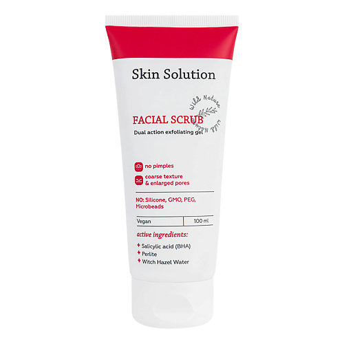 Скраб для лица WILD NATURE Гель-скраб для проблемной кожи Skin Solution Facial Scrub