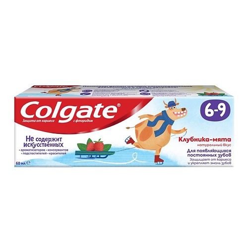 COLGATE Детская зубная паста с фторидом 6-9 Клубника-мята colgate зубная паста детская клубника мята с фтором 6 9лет 60