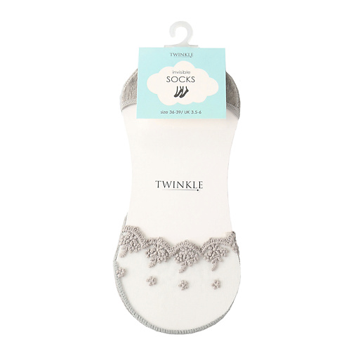 TWINKLE Кружевные следки TWINKLE, цвет: серый, форма 3 носки детские зайка с шарфом серый р р 14 16
