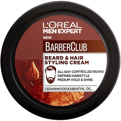 L'ORÉAL PARIS L'OREAL PARIS Крем-стайлинг для Бороды + Волос, с маслом кедрового дерева Men Expert Barber Club Beard& Hair Styling Cream barber