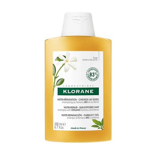 цена Шампунь для волос KLORANE Питательный шампунь с органическими маслами Туману и Моной Nutri-Repair - Sun-Exposed Hair Shampoo