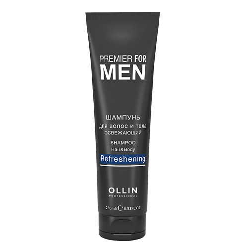 OLLIN PROFESSIONAL Шампунь для волос и тела освежающий OLLIN PREMIER FOR MEN ollin professional performance перманентная крем краска для волос 7 31 русый золотисто пепельный 60 мл