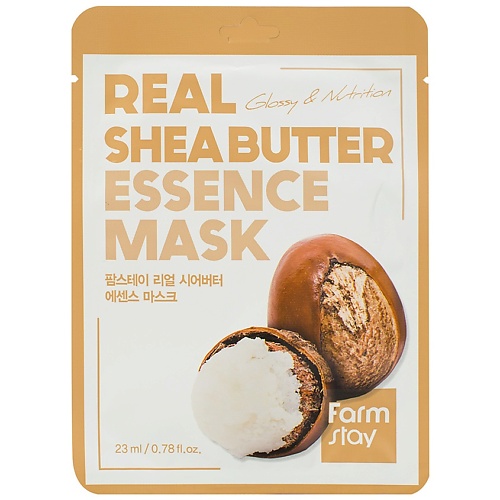 FARMSTAY Маска для лица тканевая с маслом ши Real Shea Butter Essence Mask пленка пищевая 0 29 м 70 м с перфорацией футляр real sibirь 101 454