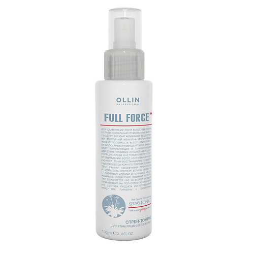 OLLIN PROFESSIONAL Спрей-тоник для стимуляции роста волос с экстрактом женьшеня OLLIN FULL FORCE удобрение тоник для листьев минеральное спрей 500 мл bona forte
