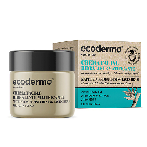 цена Крем для лица ECODERMA Крем для лица увлажняющий матирующий Mattifying Moisturizing Face Cream