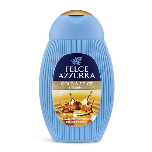 FELCE AZZURRA Гель для душа Золото и Специи Gold & Spice Shower Gel коробка жестяная в форме бутылки золото 29 7 см × 8 см × 8 см