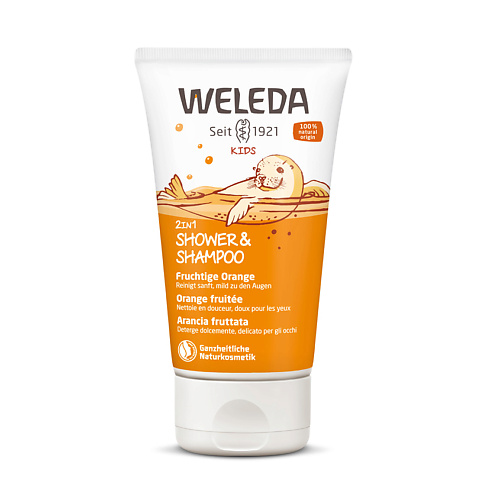 WELEDA Детский шампунь-гель для волос и тела «Апельсин» weleda citrus refreshing освежающее цитрусовое масло для тела 100