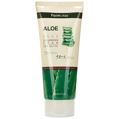 FARMSTAY Пенка для лица очищающая с экстрактом алоэ Aloe Pure Cleansing Foam ekel пенка для умывания с алоэ успокаивающая foam cleanser aloe 100