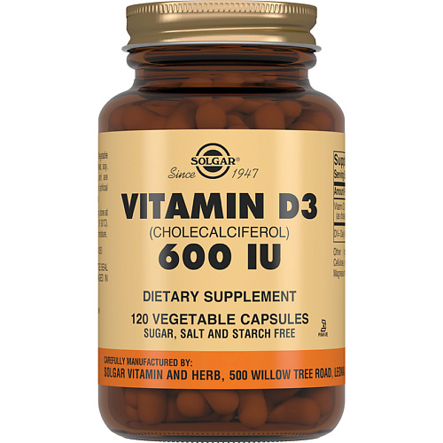 SOLGAR Витамин D3 600МЕ 240 мг solgar пиколинат хрома
