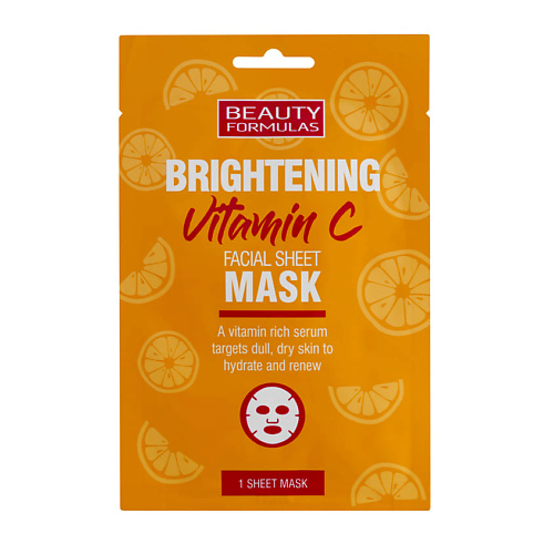 BEAUTY FORMULAS Маска для лица для сияния с витамином С Brightening Vitamin C Facial Mask acure мист для лица с витамином с brightening