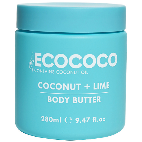 цена Крем для тела ECOCOCO Крем-масло для тела питательное Лайм и Кокос Coconut + Lime Body Butter