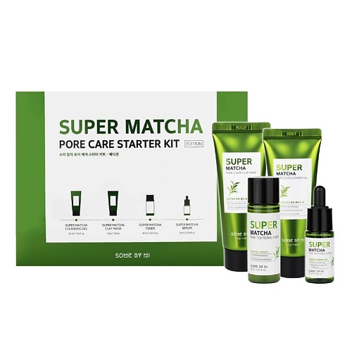 SOME BY MI Набор миниатюр для сужения пор Super Matcha some by mi стартовый набор super matcha pore care starter kit 4 средства