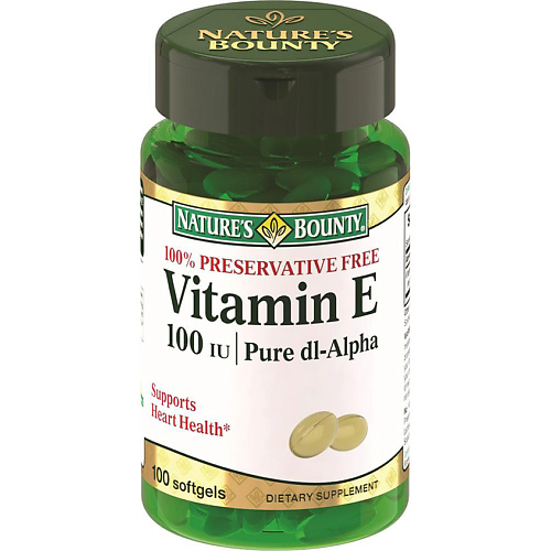 NATURE'S BOUNTY Витамин Е капс. 100МЕ nat bal nutrition биологически активная добавка к пище витамин c