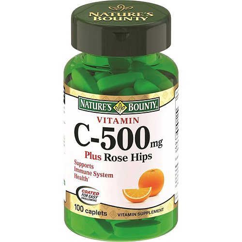 NATURE'S BOUNTY Витамин С 500 мг и шиповник nature s bounty витамин d3 400 ме 250 мг