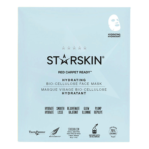 STARSKIN Маска для лица биоцеллюлозная увлажняющая starskin пилка для ног отшелушивающая