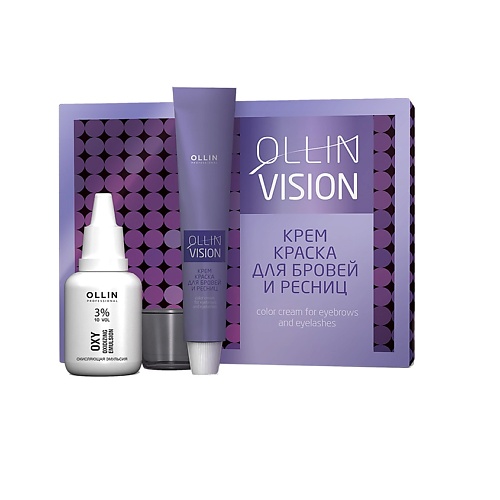 OLLIN PROFESSIONAL Крем-краска для бровей и ресниц (в наборе) OLLIN VISION SET black (черный) крем краска для бровей и ресниц графит ollin vision set