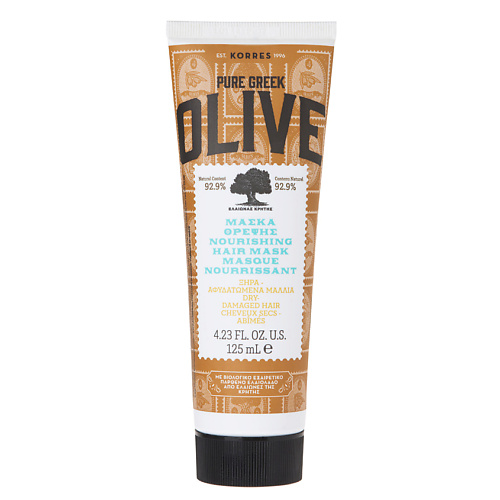 KORRES Маска для питания волос Pure Greel Olive Hair Mask japan gals маска с плацентой и витамином c pure essence placenta 7 шт