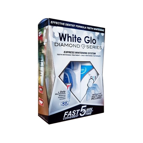 WHITE GLO Система экспресс-отбеливания зубов xlash cosmetics xwhite крем гель для отбеливания зубов 15