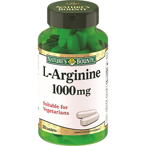 NATURE'S BOUNTY L-Аргинин 1000 мг gls pharmaceuticals бад к пище гуарана 1000