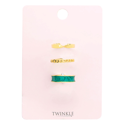 TWINKLE Набор колец GOLD AND GREEN