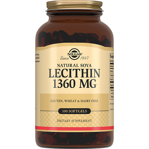 SOLGAR Натуральный соевый лецитин now лецитин тройная сила 1200 мг