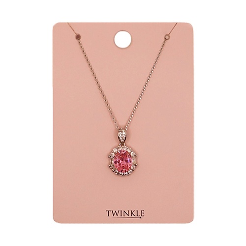 TWINKLE Подвеска с цепочкой Pink Stone