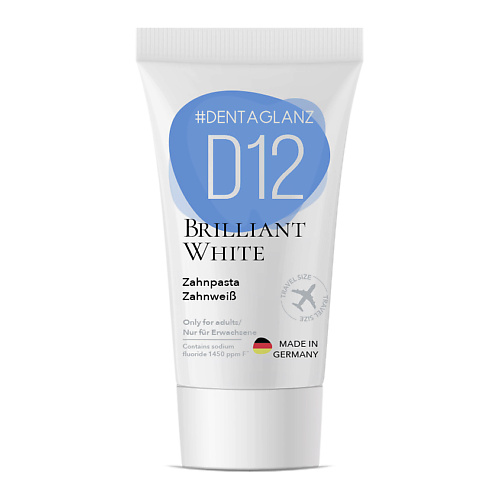 #DENTAGLANZ Зубная паста D12 Brilliant White Toothpaste dentaglanz зубная щетка ecoline grey
