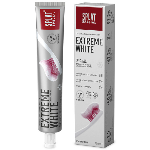 SPLAT Зубная паста EXTREME WHITE white glo система экспресс отбеливания зубов